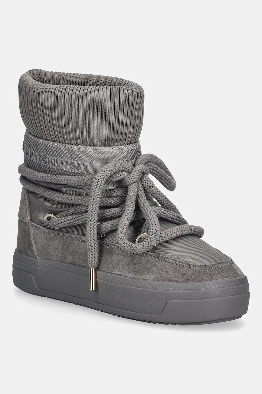 Snehule Tommy Hilfiger LOGOTAPE SNOWBOOT WARM šedá farba, FW0FW08998