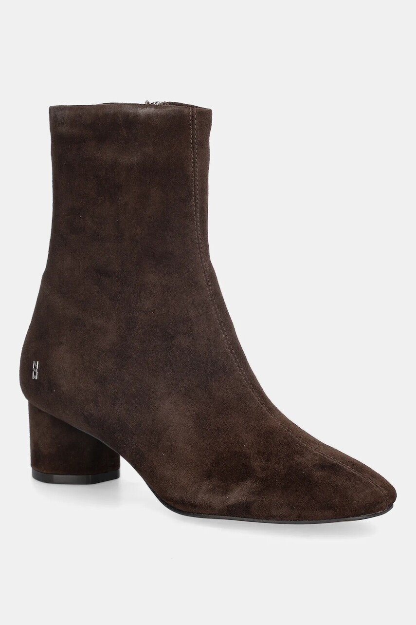 Semišové topánky Nokwol Alyssa Brown Suede hnedá farba, na podpätku, Alyssa Brown Suede