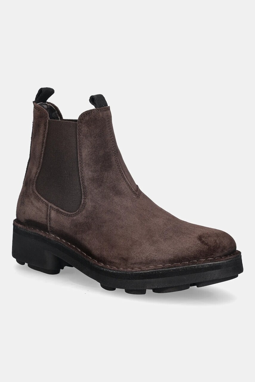 Semišové topánky chelsea Fly London NOLL127FLY hnedá farba, P211127004