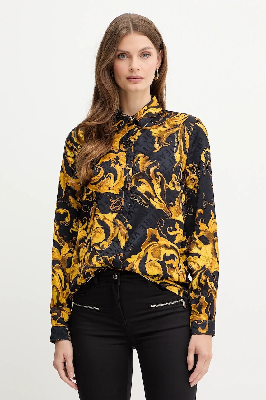 Košeľa Versace Jeans Couture čierna farba, regular, s klasickým golierom, 79HAL201 NS671