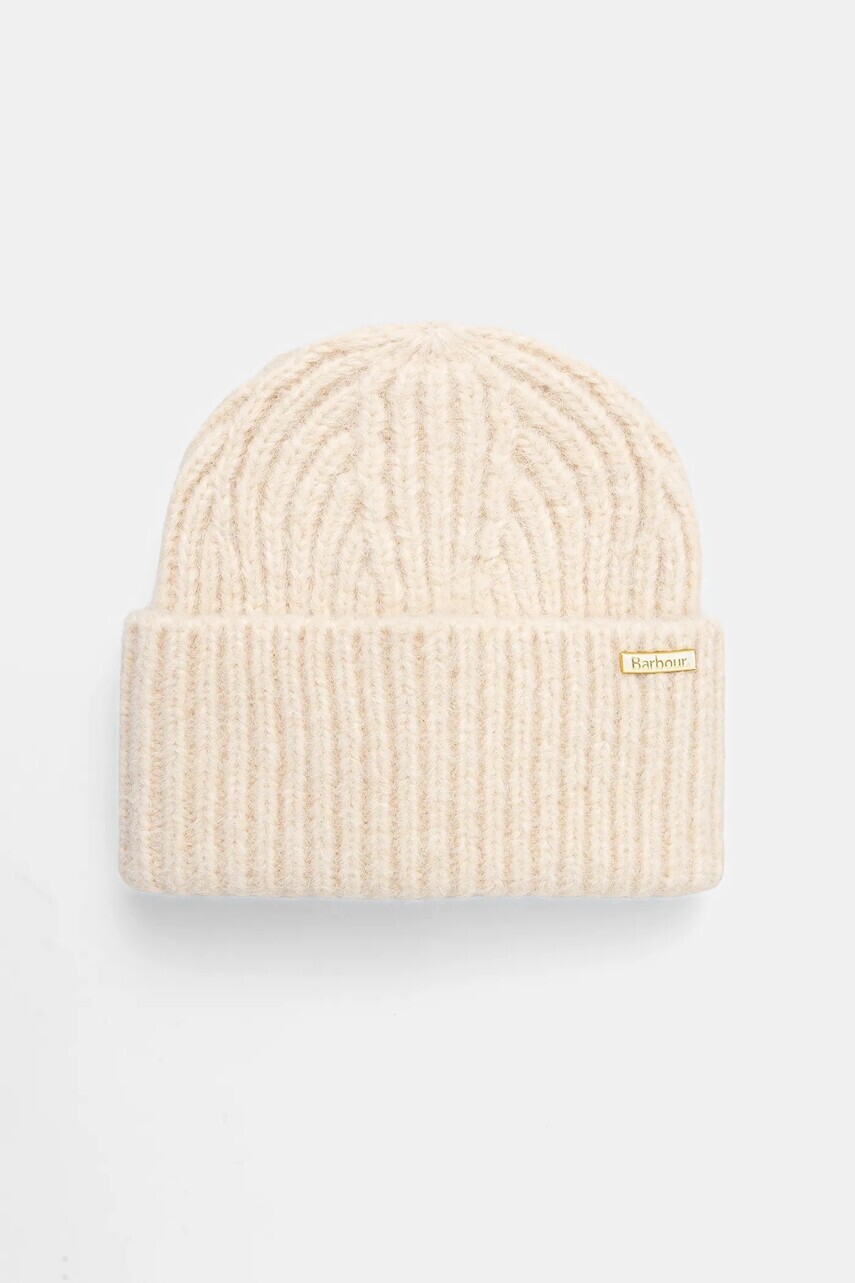 Čiapka Barbour Meryl Beanie béžová farba, LHA0609