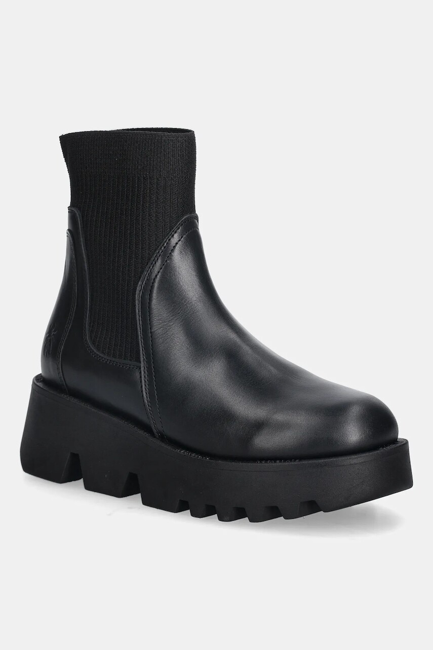 Kožené topánky chelsea Fly London ZOOL317FLY čierna farba, na kline, P145317000