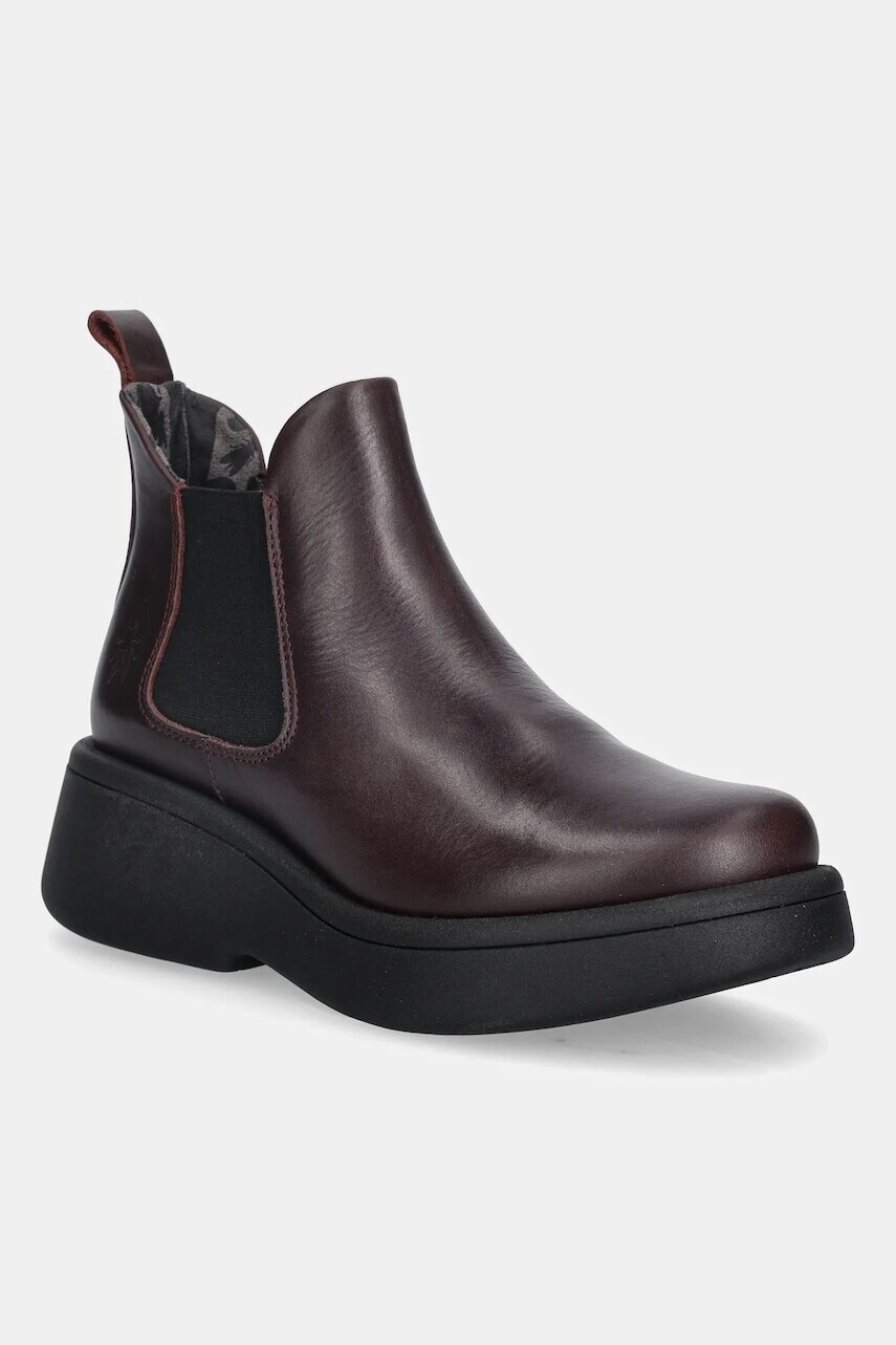 Kožené topánky chelsea Fly London MULK159FLY bordová farba, na platforme, P145159011