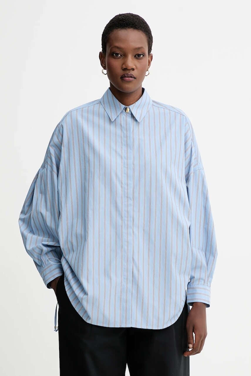 Bavlnená košeľa Sessun modrá farba, voľný strih, s klasickým golierom, 25110027