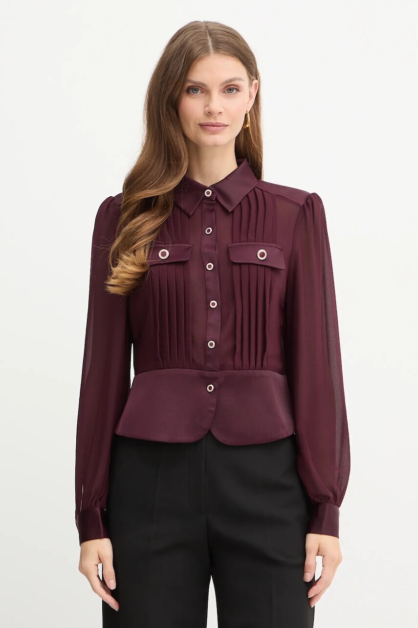 Košeľa Morgan bordová farba, CLOCLO