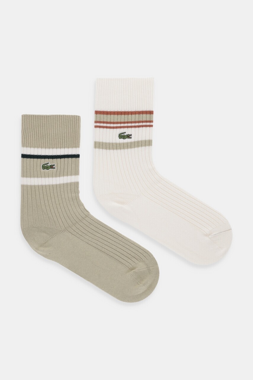 Ponožky Lacoste 2-pak béžová farba, RA5988
