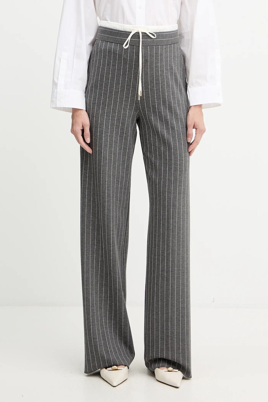 Nohavice Marella Emme by Marella šedá farba, široké, vysoký pás, 2525786022200