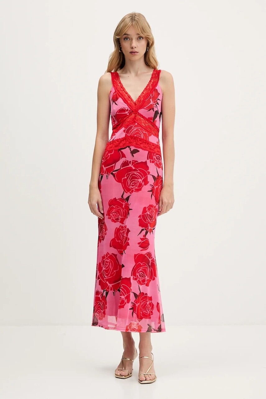 Šaty Never Fully Dressed ružová farba, maxi, áčkový strih, NFDDR2964