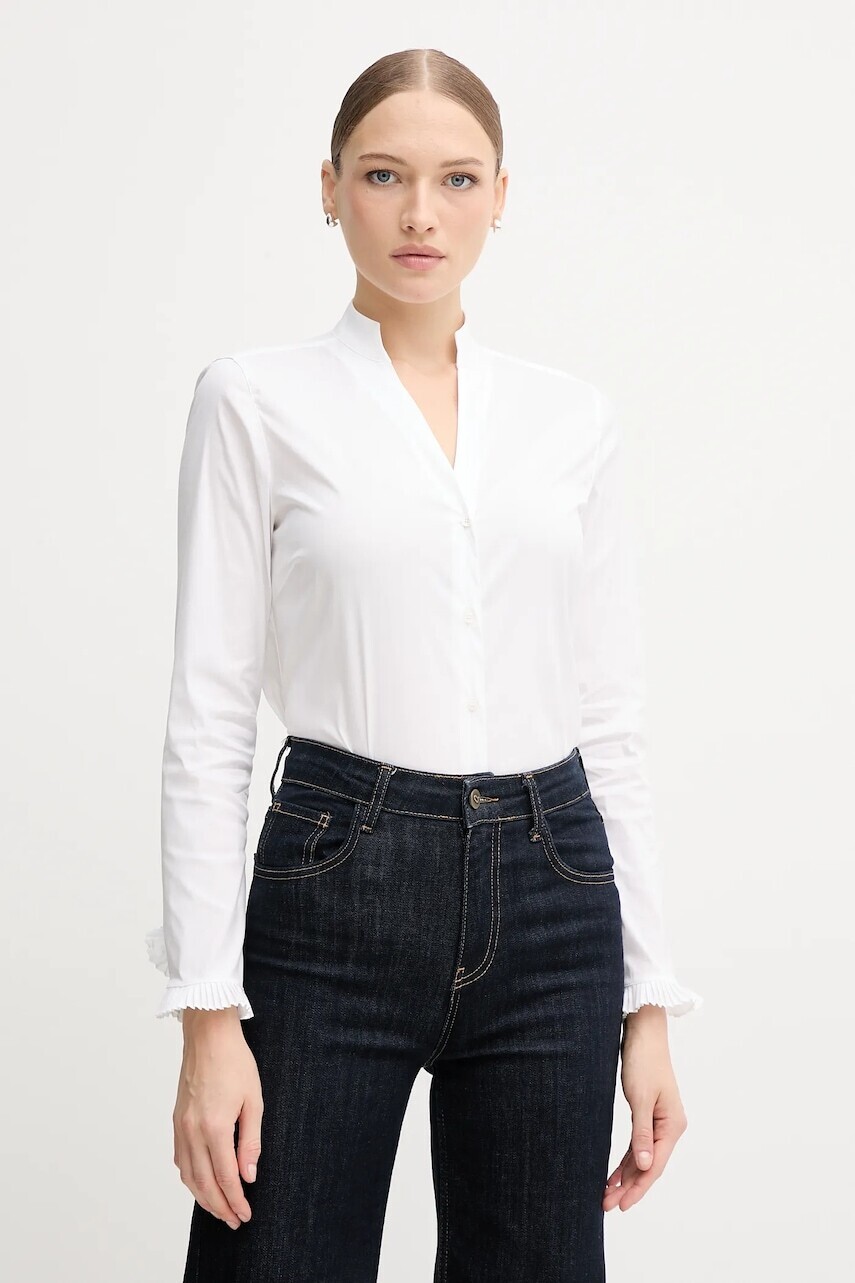 Košeľa Mos Mosh HASSIE biela farba, regular, so stojačikom, 174320