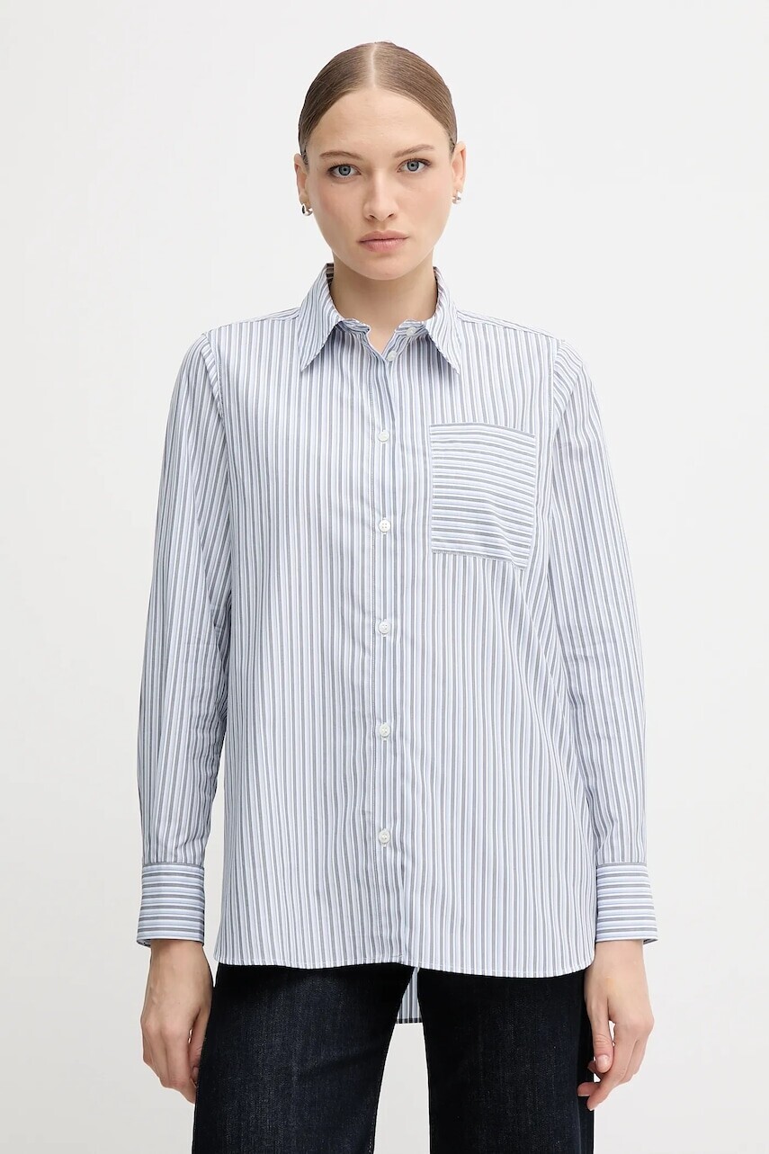 Bavlnená košeľa Mos Mosh ELINDA modrá farba, regular, s klasickým golierom, 174340