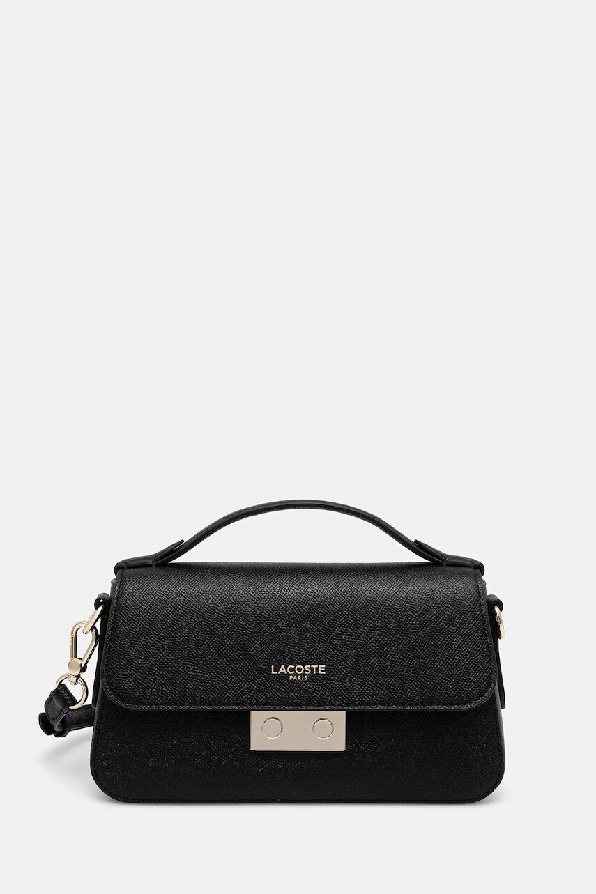 Kožená kabelka Lacoste čierna farba, NF5099PH