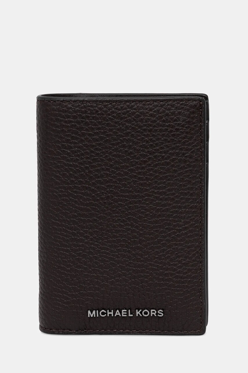 Kožená peňaženka Michael Kors hnedá farba, 39F5LHDF0L
