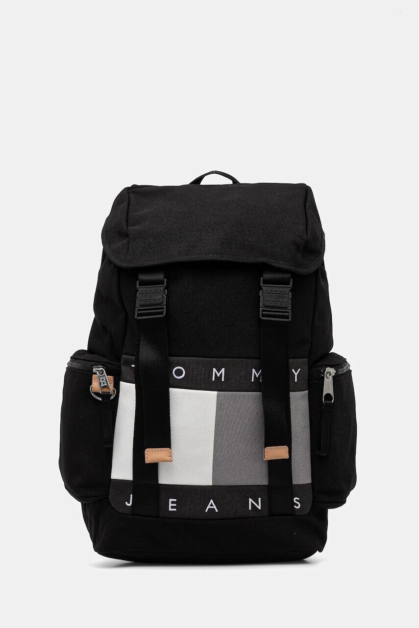 Ruksak Tommy Jeans pánsky, čierna farba, veľký, jednofarebný, AM0AM13731