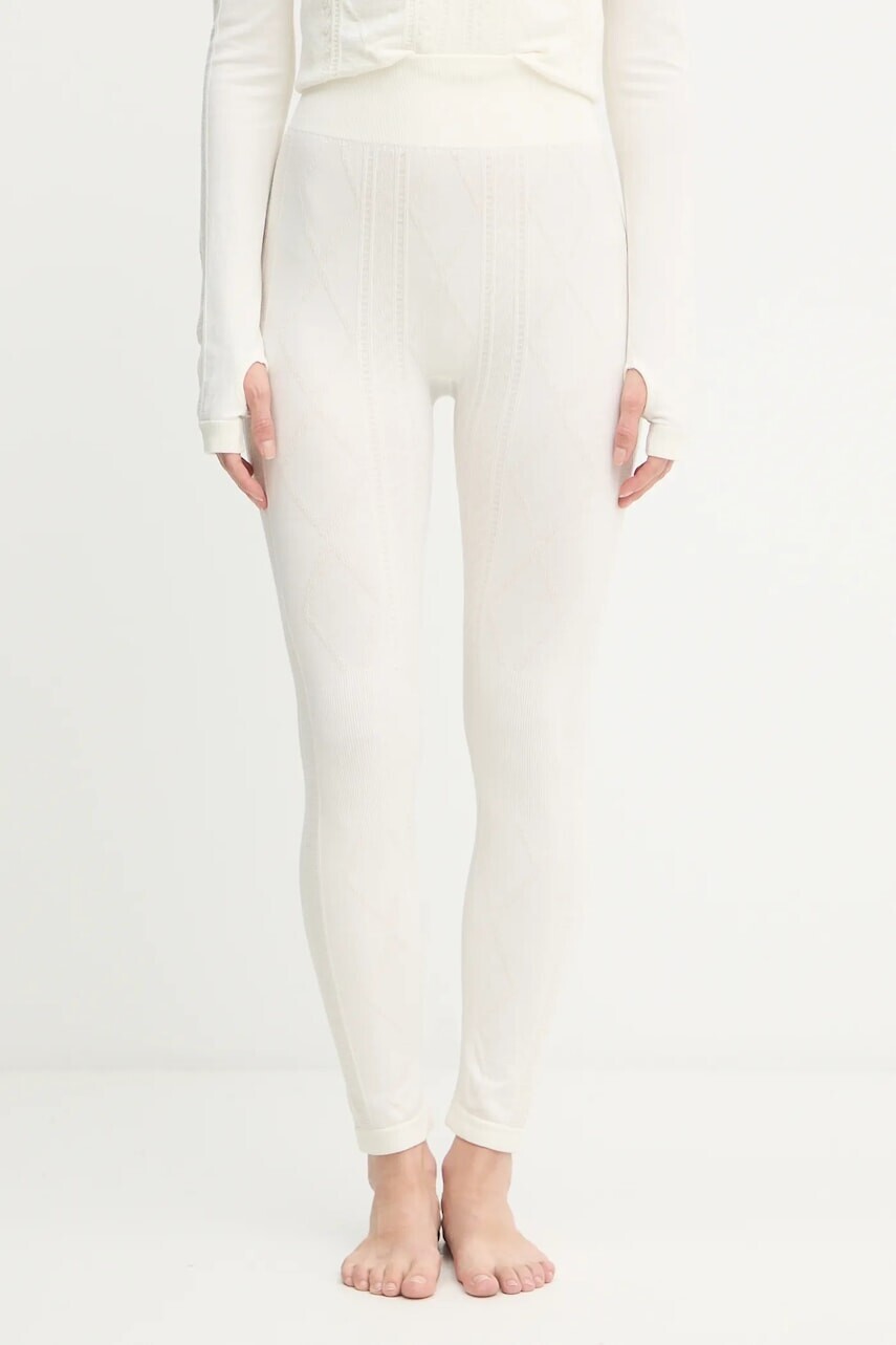 Legíny s prímesou vlny BOSS béžová farba, jednofarebné, 50544396