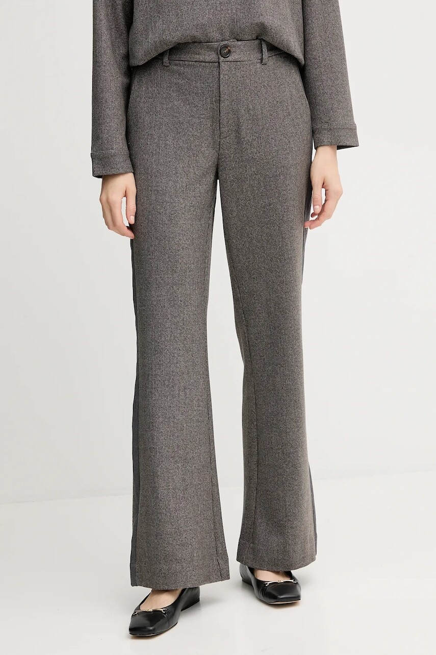 Nohavice Mos Mosh RHYS hnedá farba, široké, vysoký pás, 174100