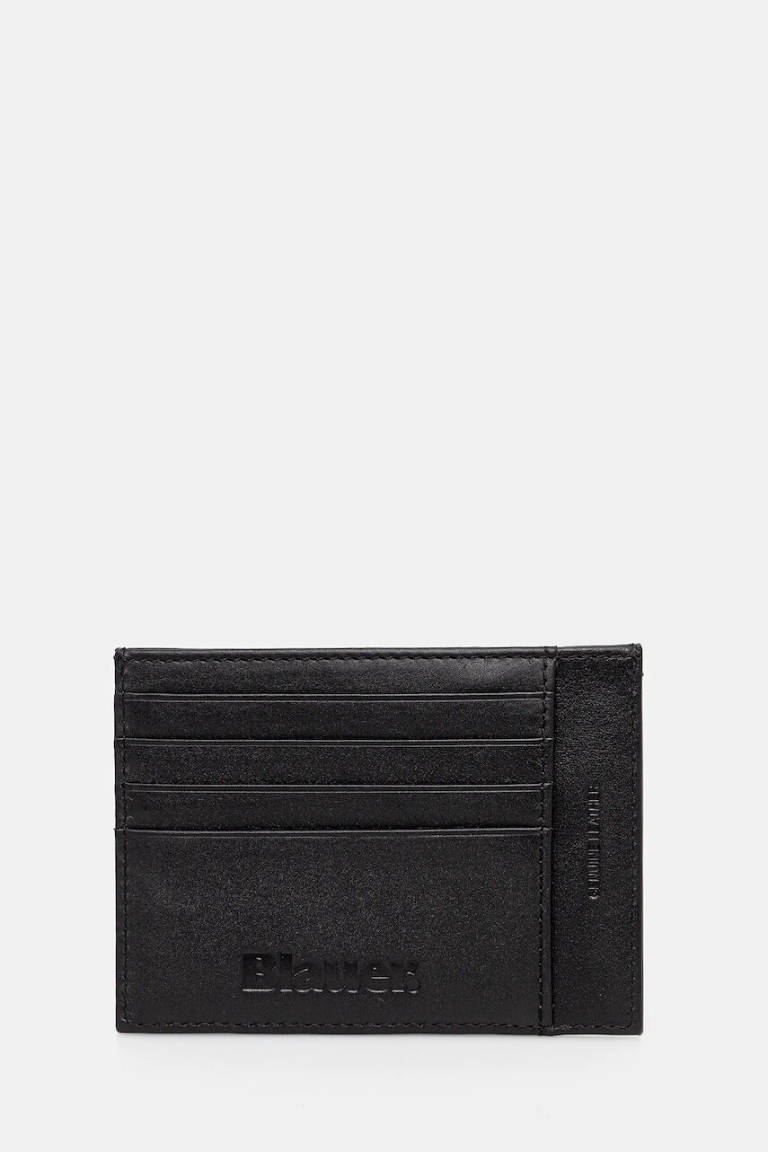 Kožené puzdro na karty Blauer čierna farba, CPV01