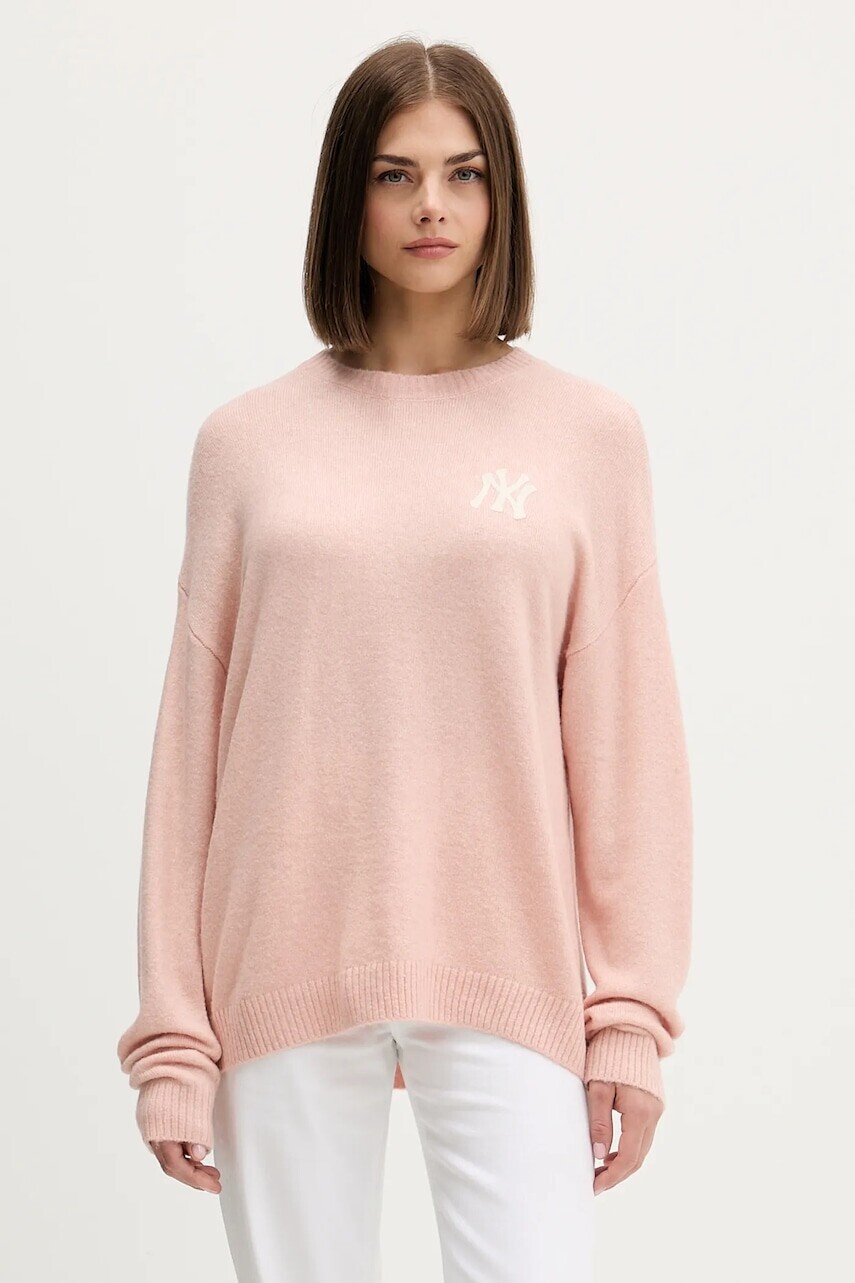 Sveter s prímesou vlny New Era oranžová farba, ľahký, 60684501