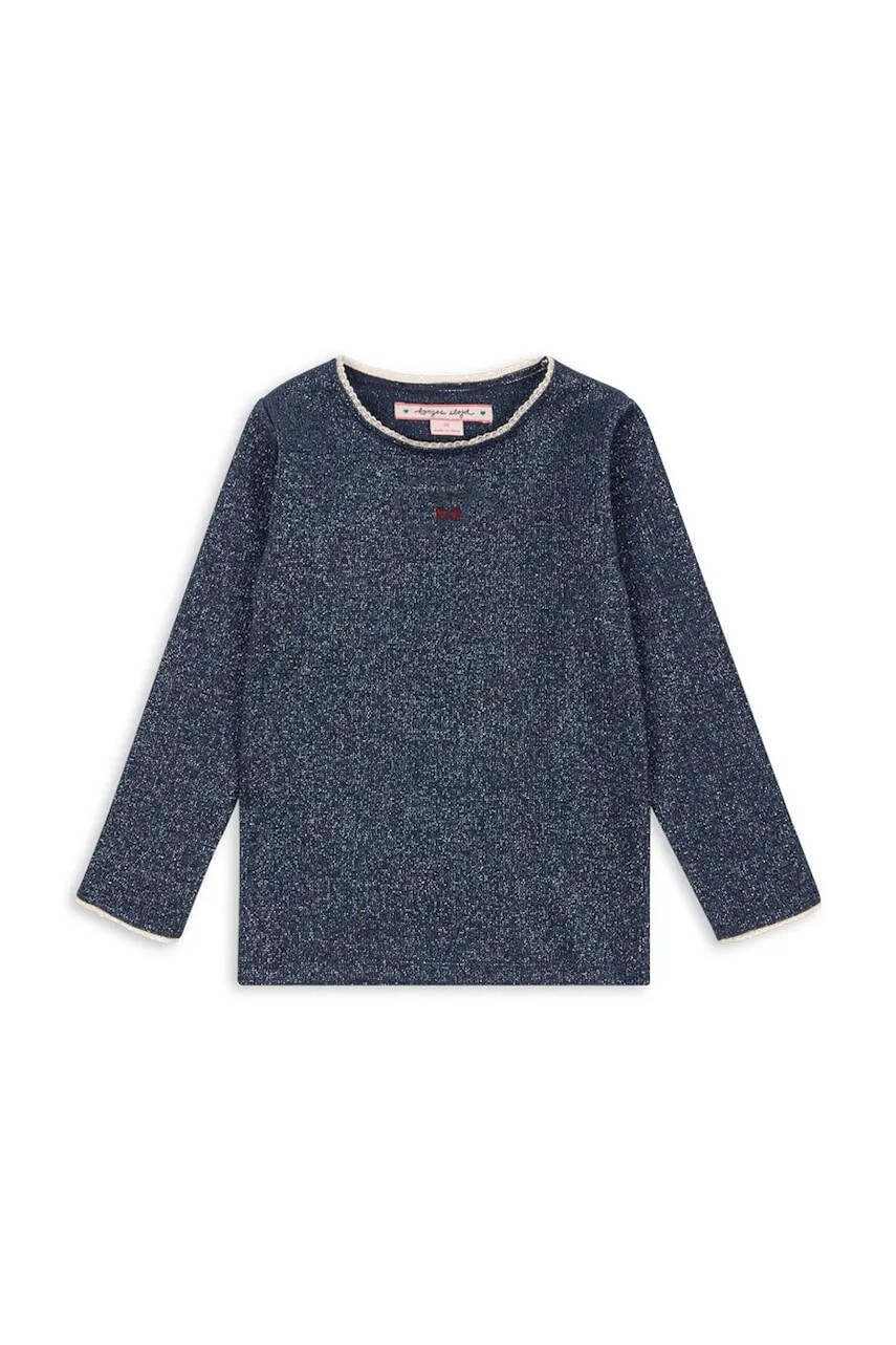 Detské tričko s dlhým rukávom Konges Sløjd ROLI BLOUSE tmavomodrá farba, KS103967