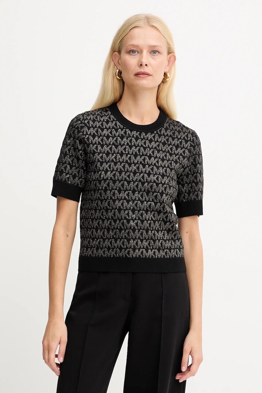 Tričko MICHAEL Michael Kors dámske, čierna farba, MF561EKK0K