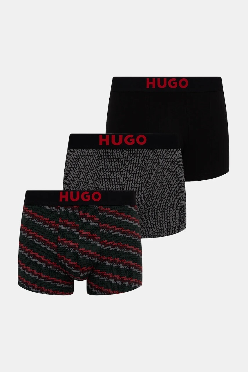 Boxerky HUGO 3-pak čierna farba, 50549140