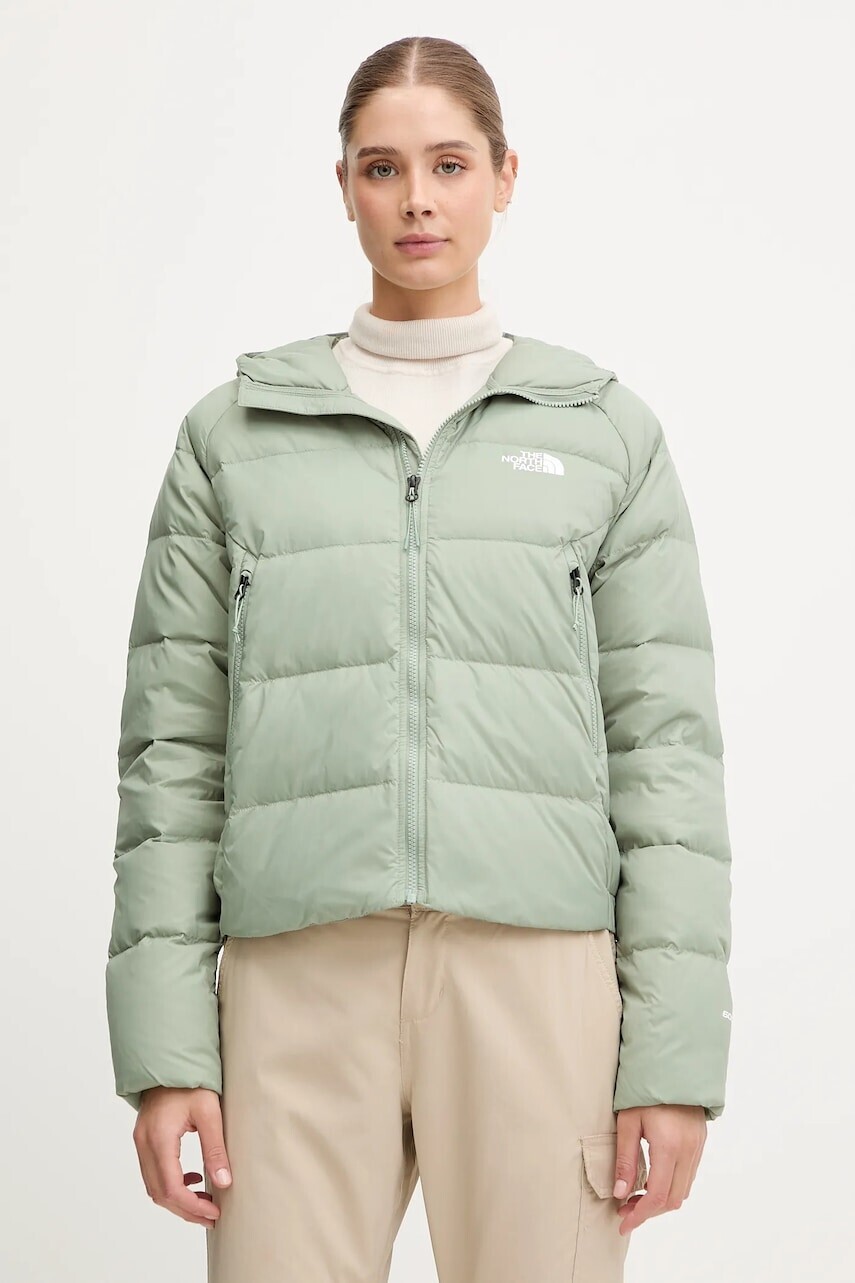 Turistická bunda The North Face Hyalite tyrkysová farba, zimná, NF0A8E75BQ11