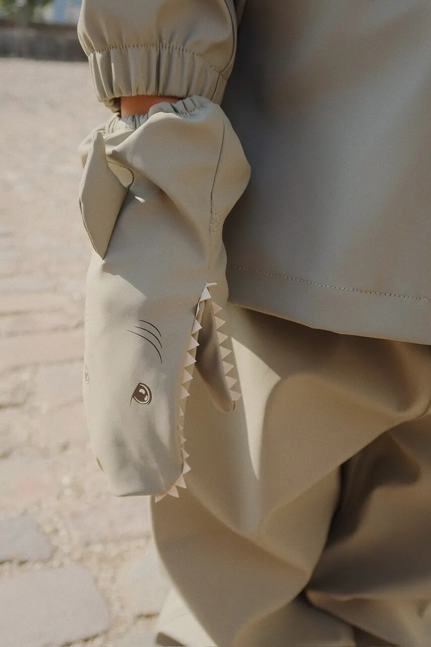 Detské rukavice Konges Sløjd PLAINY SHARK MITTENS šedá farba, KS103526