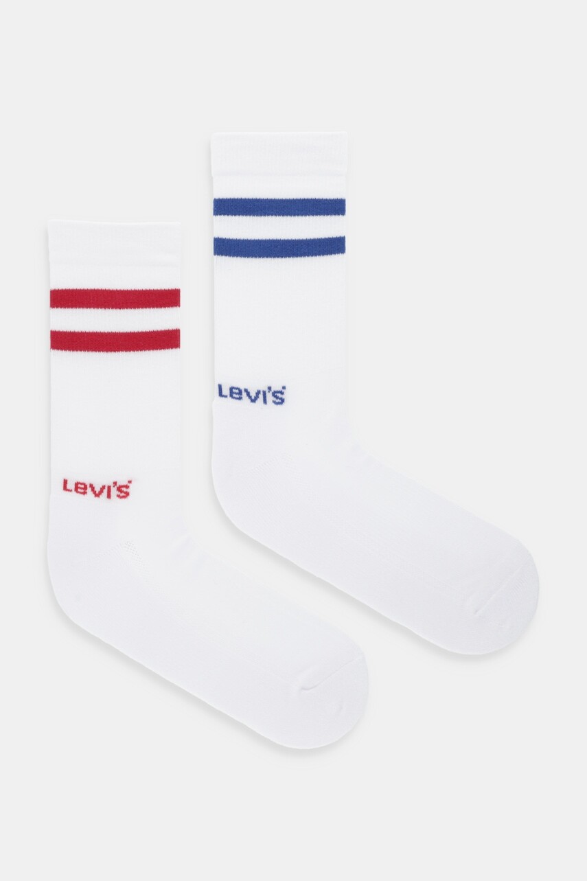 Ponožky Levi's 2-pak biela farba, 37157-1270