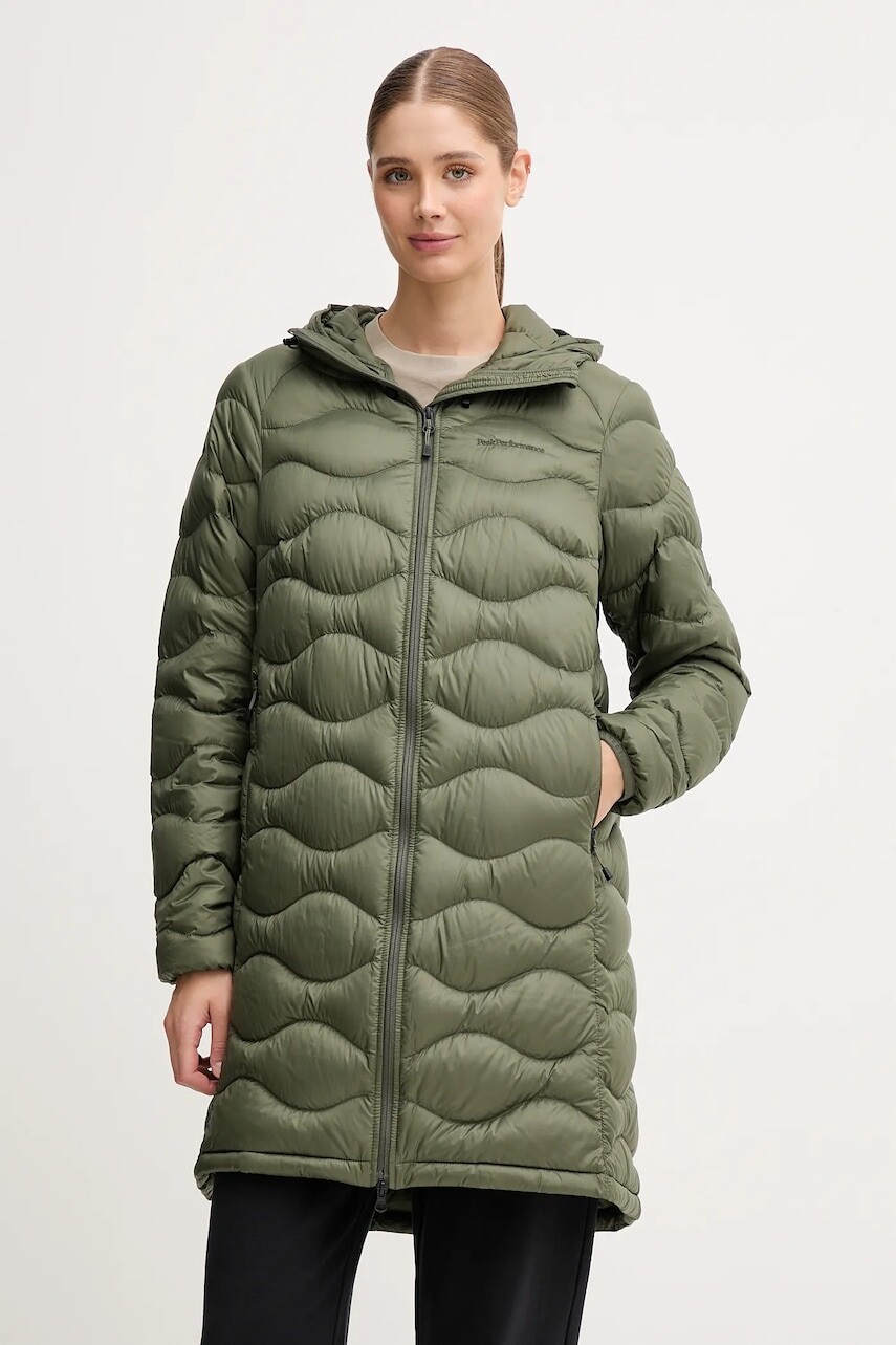 Páperová bunda Peak Performance HELIUM zelená farba, prechodná, G79849