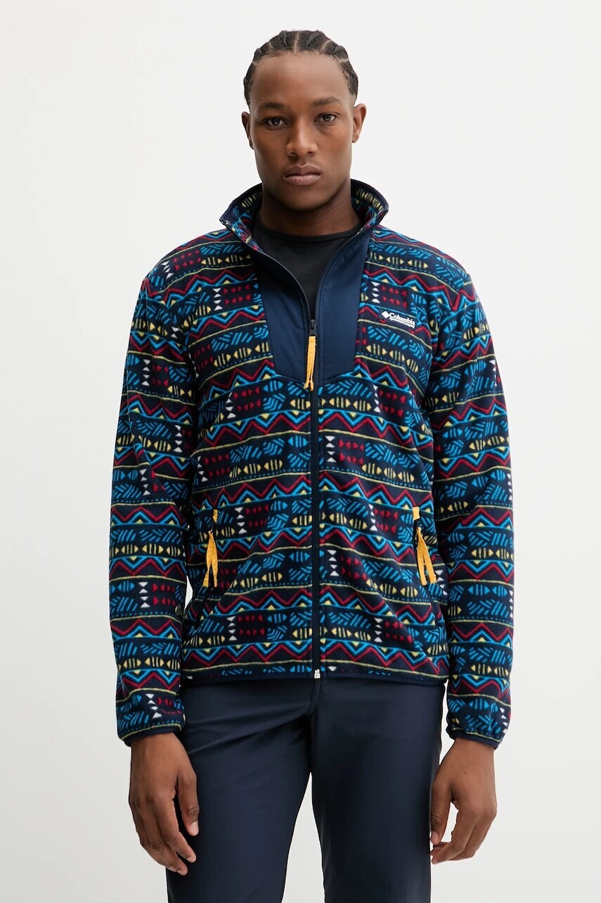 Outdoorová mikina Columbia Sequoia Grove tmavomodrá farba, vzorovaná, 2135511