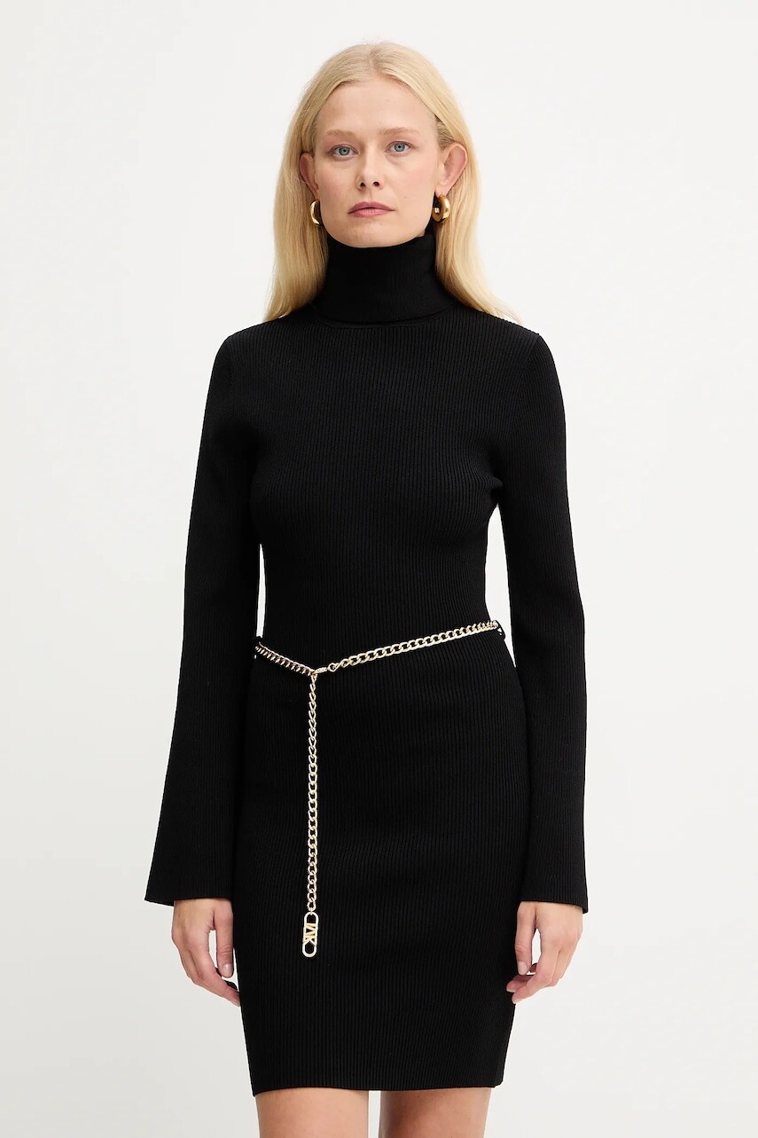 Šaty MICHAEL Michael Kors čierna farba, mini, priliehavé, MF583C633D