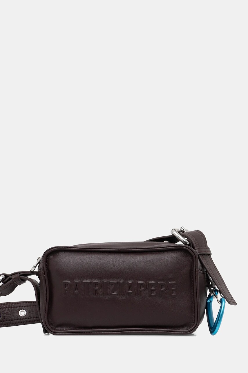 Kožená kabelka Patrizia Pepe hnedá farba, 2B0153 L113