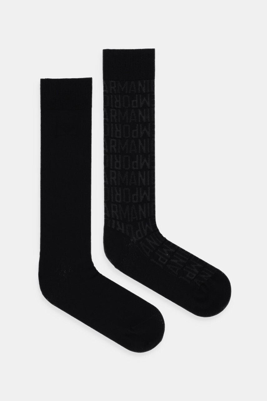 Ponožky Emporio Armani Underwear 2-pak čierna farba, EM000545 AF18180