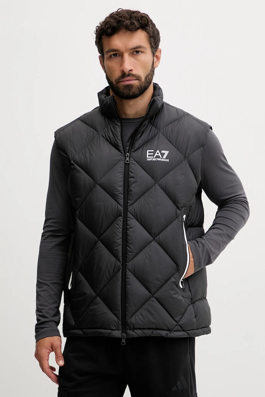 Páperová vesta EA7 Emporio Armani čierna farba, zimná, AF15923.7M001002