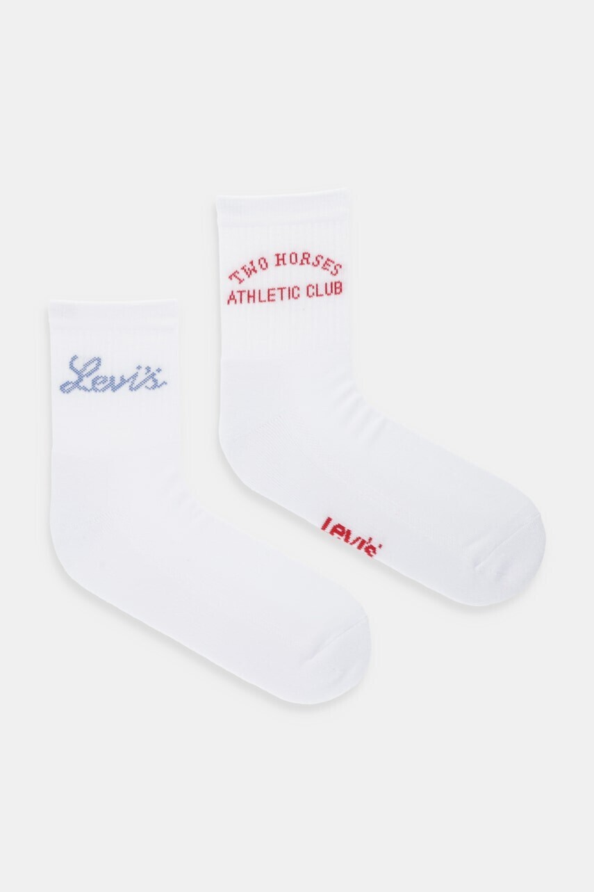 Ponožky Levi's 2-pak biela farba, 37157-1290