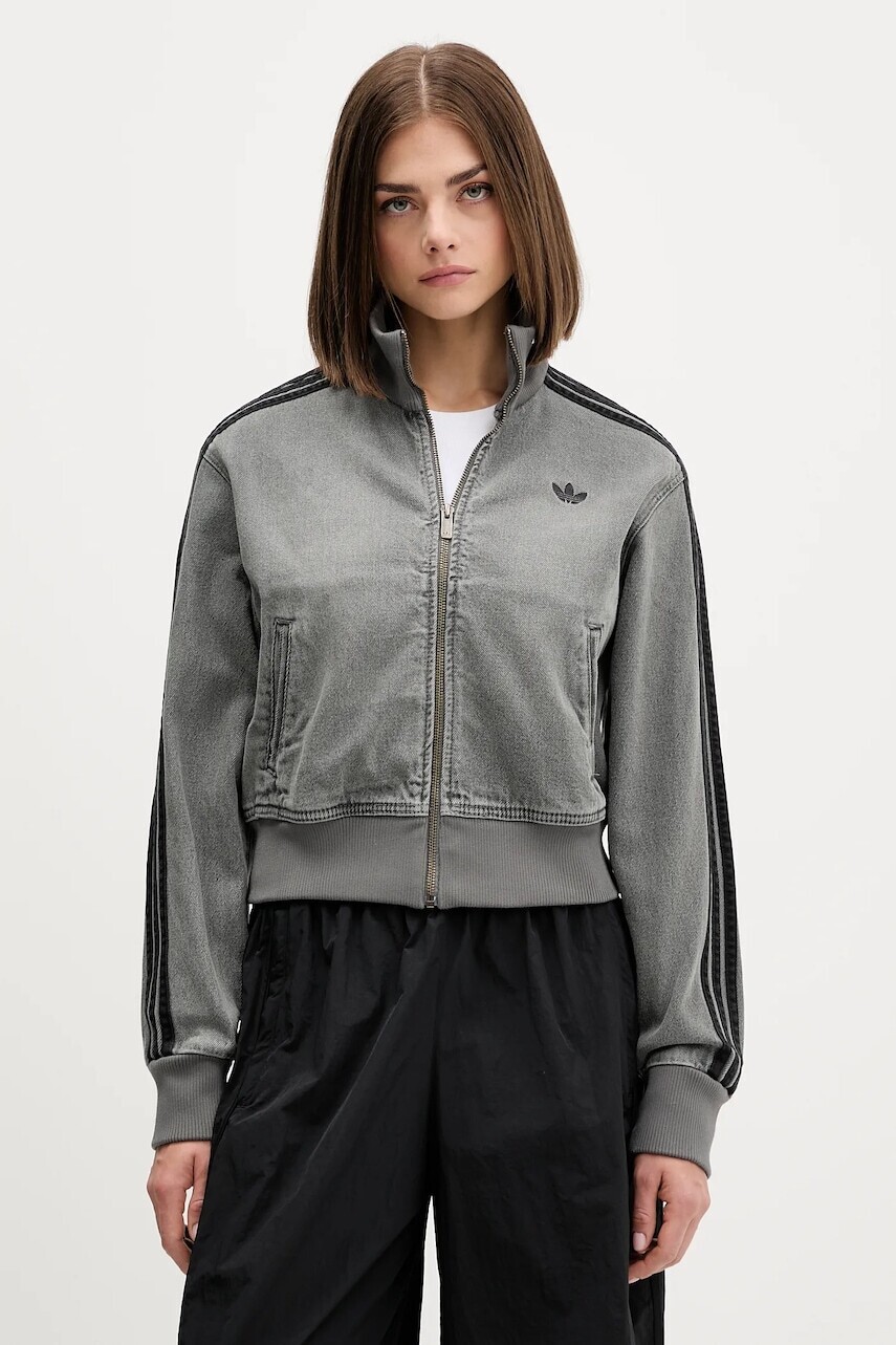 Bunda adidas Originals Denim Tt šedá farba, prechodná, JY2564