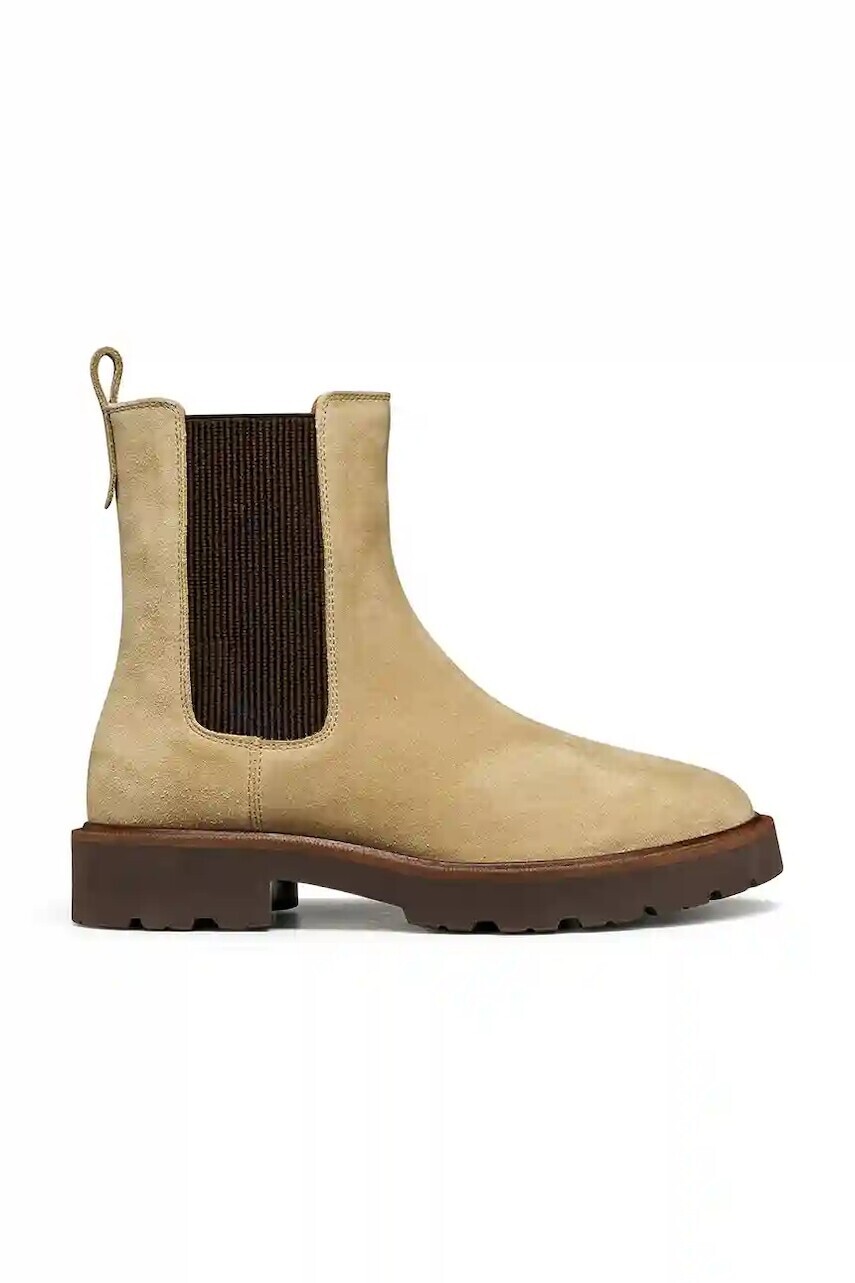 Semišové topánky Geox D NORIZE béžová farba, na plochom podpätku, D564ZD 00022 C5010