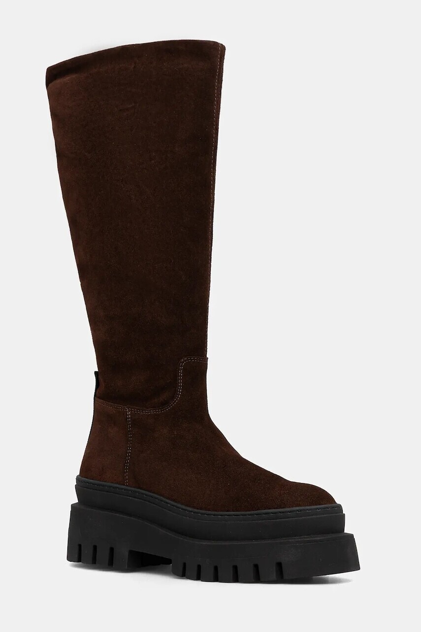 Semišové čižmy Steve Madden Chipp hnedá farba, na platforme, 11004664