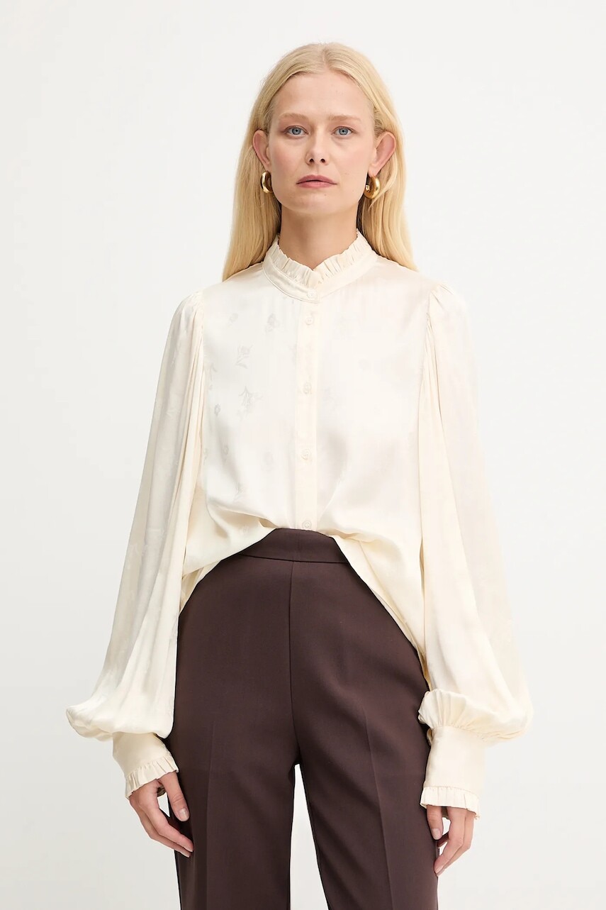 Košeľa Twinset béžová farba, regular, so stojačikom, 252TT2362