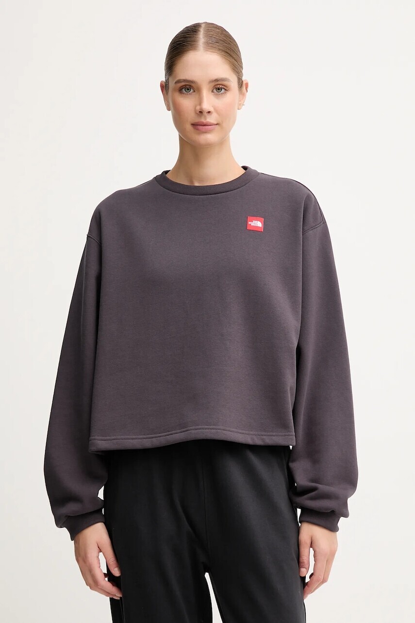 Mikina The North Face Redbox šedá farba, s nášivkou, NF0A8EFY0SA1