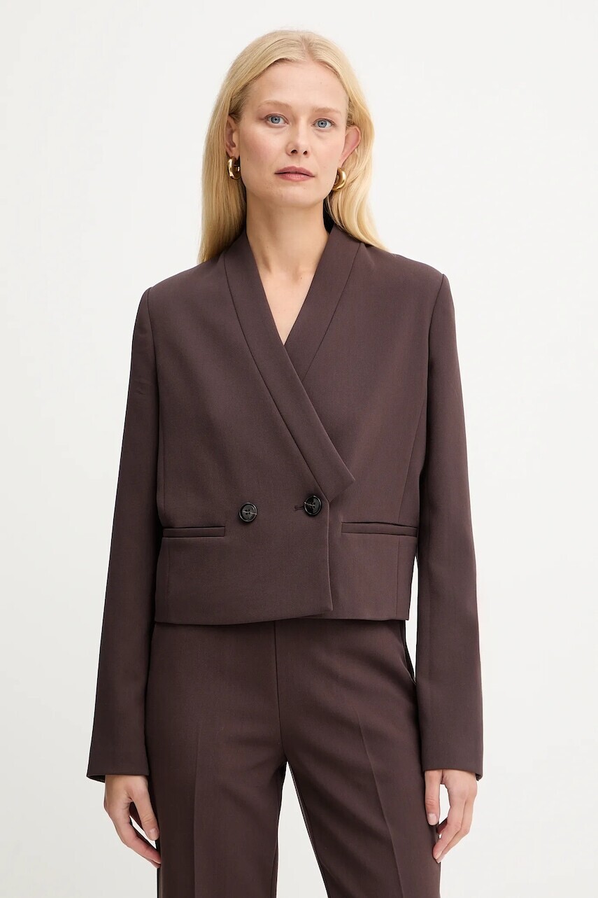 Sako Twinset hnedá farba, dvojradové, jednofarebné, 252TT2380