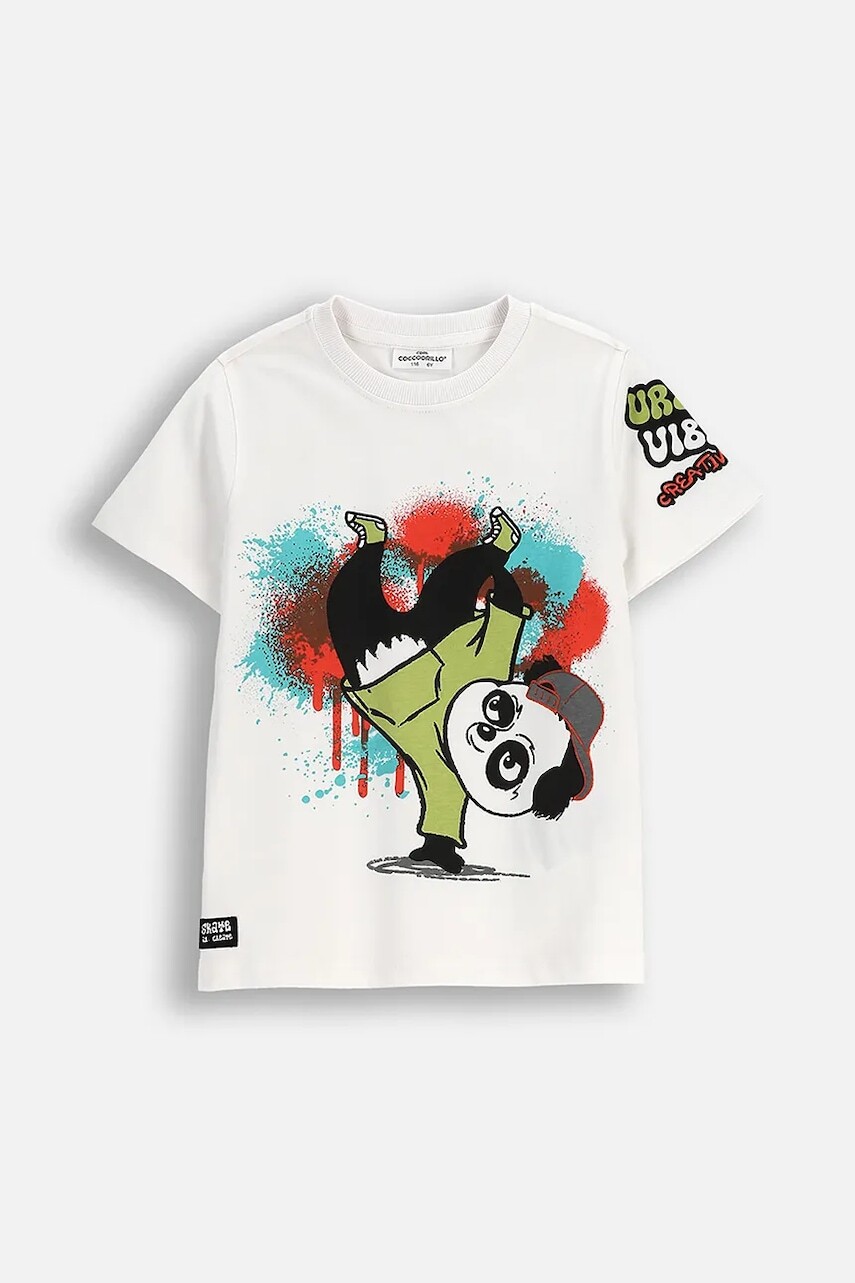 Detské tričko Coccodrillo biela farba, s potlačou, SPORTS BOY KIDS