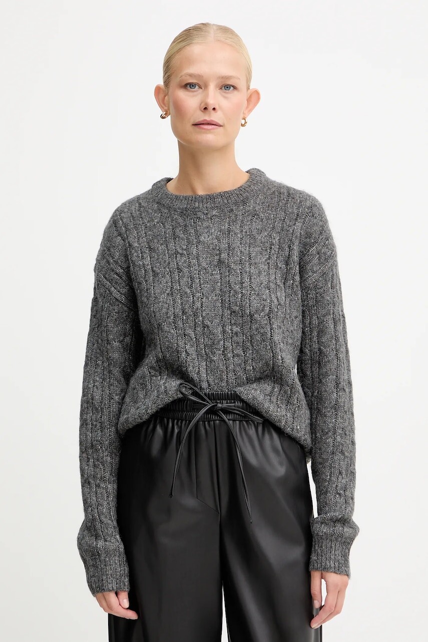 Sveter s prímesou vlny Silvian Heach MARKOVKA šedá farba, GPA25146MA