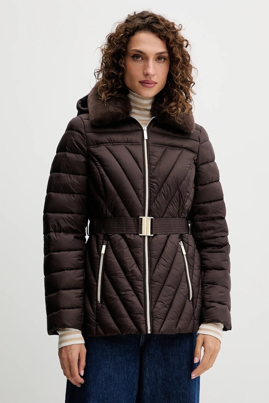 Bunda MICHAEL Michael Kors hnedá farba, prechodná, 77A6945M42