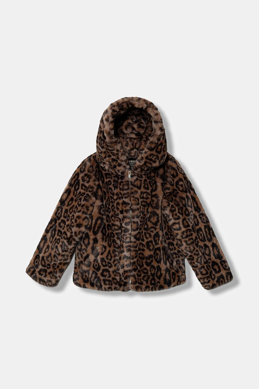 Detská bunda Guess hnedá farba, J5BL24 K1390