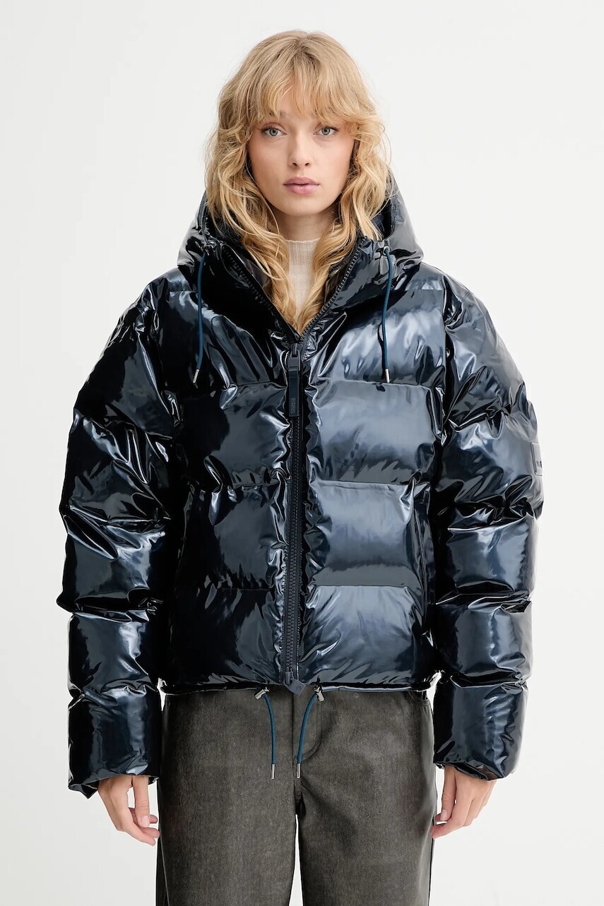 Bunda Rains 15150 Alta Short Puffer Jacket tmavomodrá farba, zimná, 15150