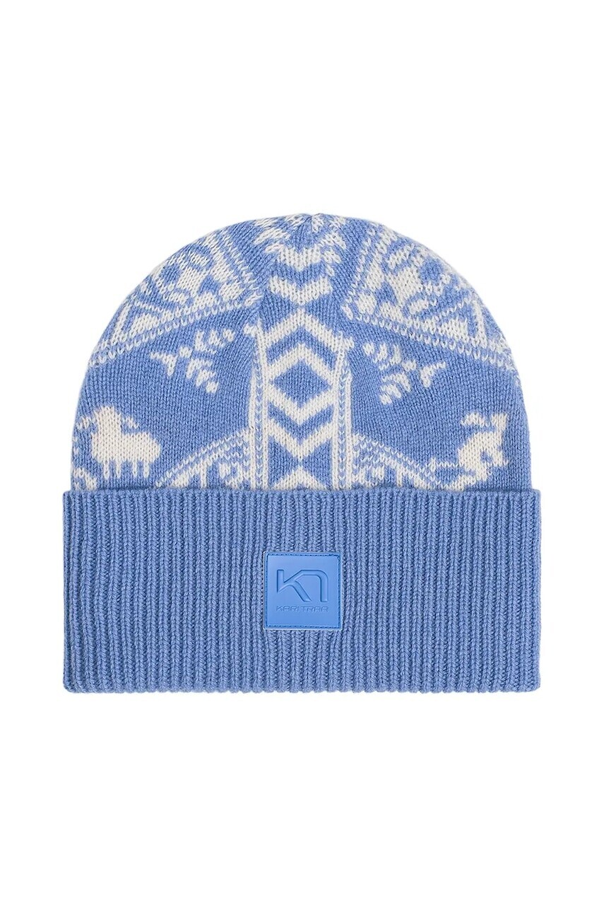 Čiapka s prímesou vlny Kari Traa SAGA modrá farba, 611594