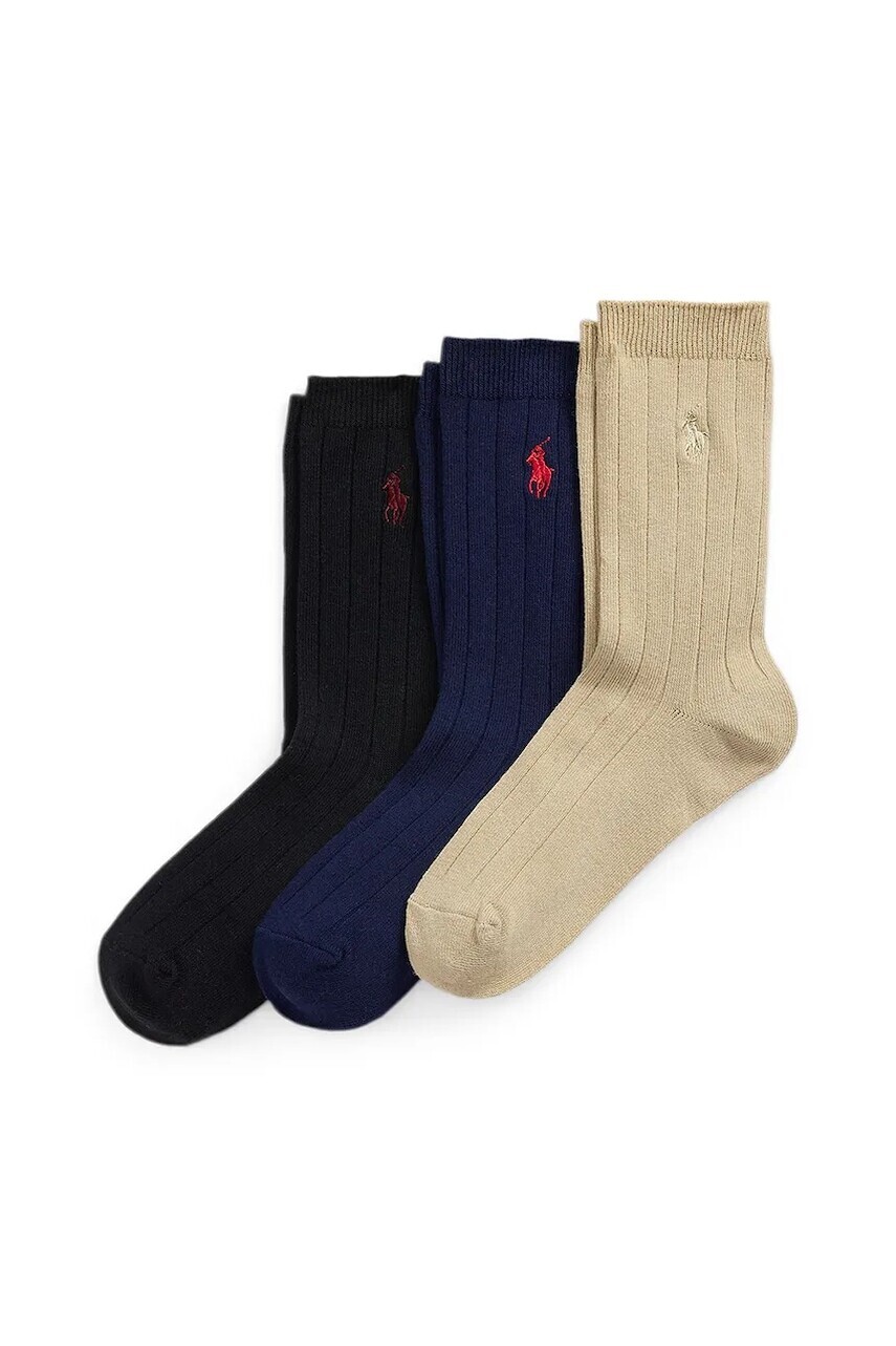 Detské ponožky Polo Ralph Lauren 3-pak tmavomodrá farba, 444979301001