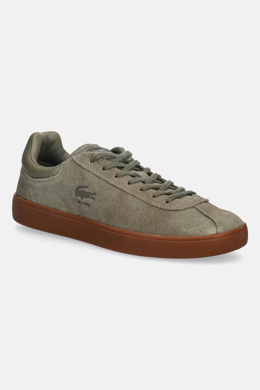 Semišové tenisky Lacoste Baseshot Sneakers zelená farba, 50SMA0022