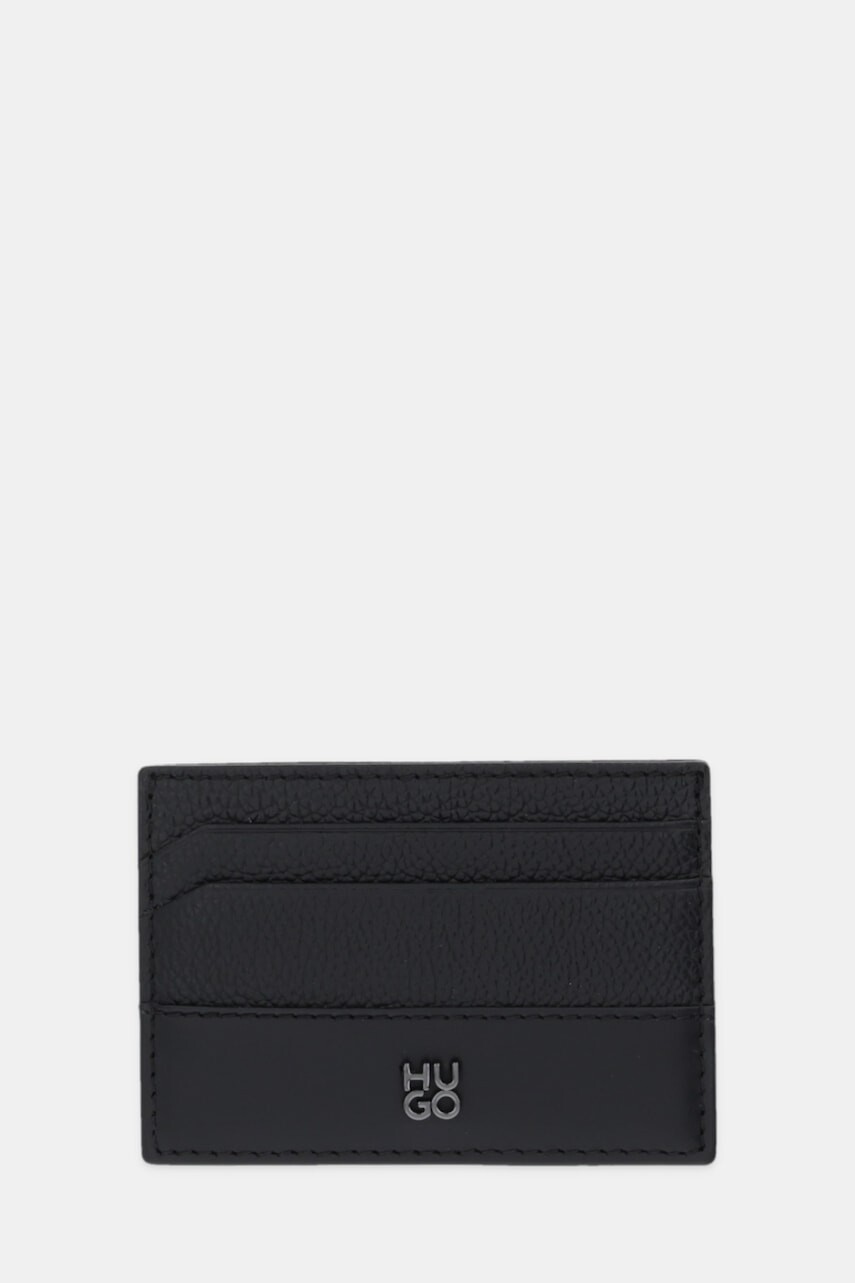 Kožené puzdro na karty HUGO čierna farba, 50548764