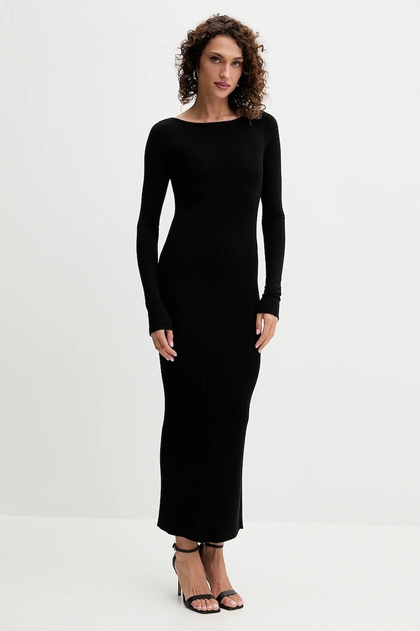 Šaty Twinset čierna farba, maxi, priliehavé, 252LL3GCC